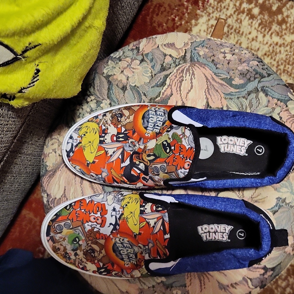 Warner Brothers Looney Tunes 'That's All Folks' Men's Slip On Shoes Size 7